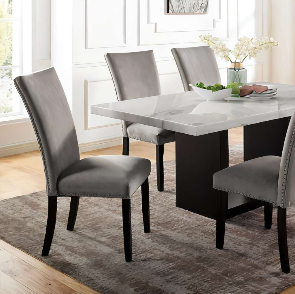 Wood Genuine Marble Top Kian Dining Table