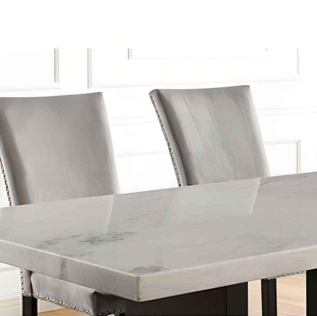 Wood Genuine Marble Top Kian Dining Table