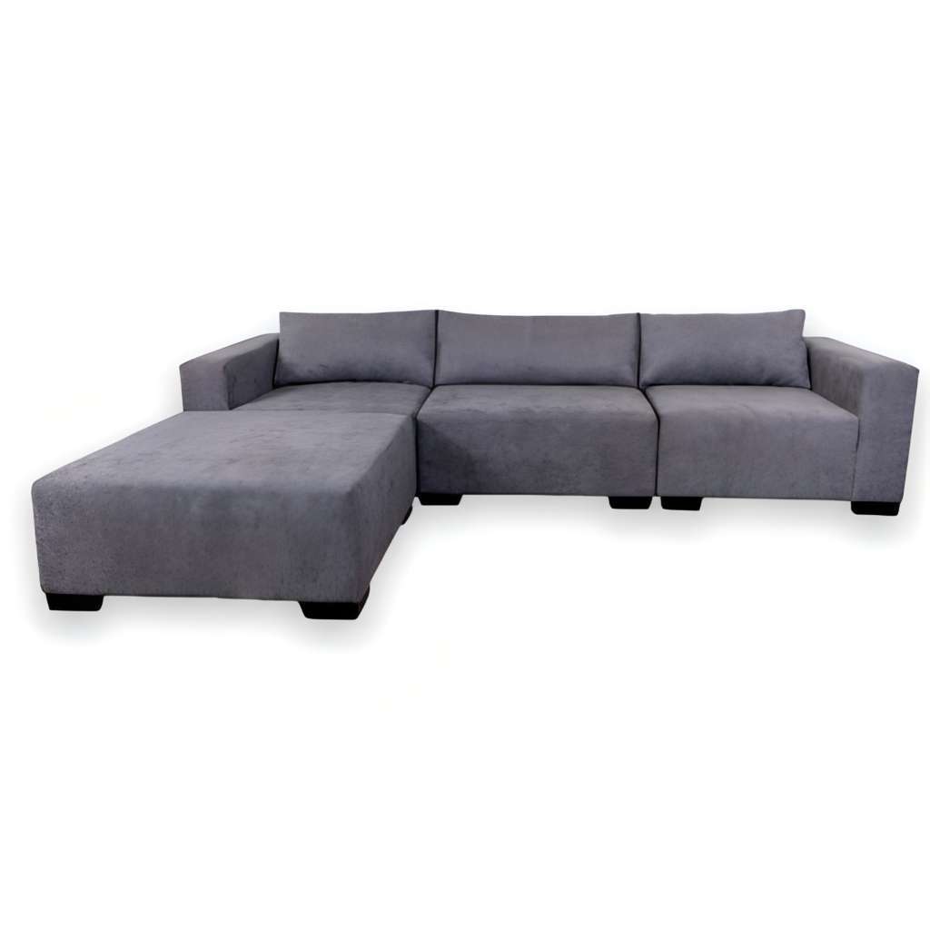 Luxurious Grey Fabric 4 Piece Sectional