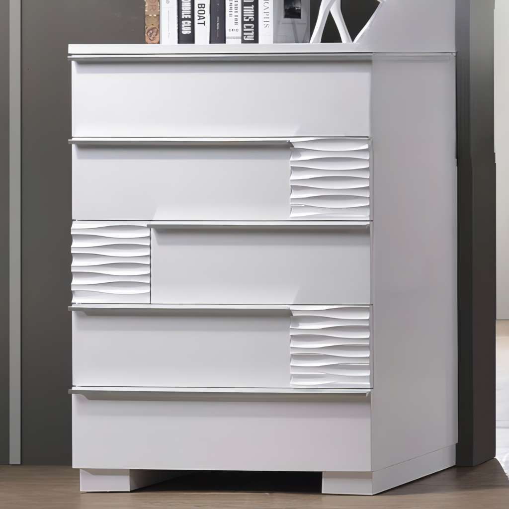 Athens White Modern Queen Bedroom Set (5-Piece)