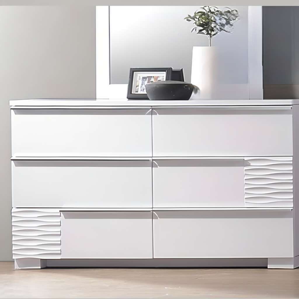 Athens White Modern Queen Bedroom Set (5-Piece)