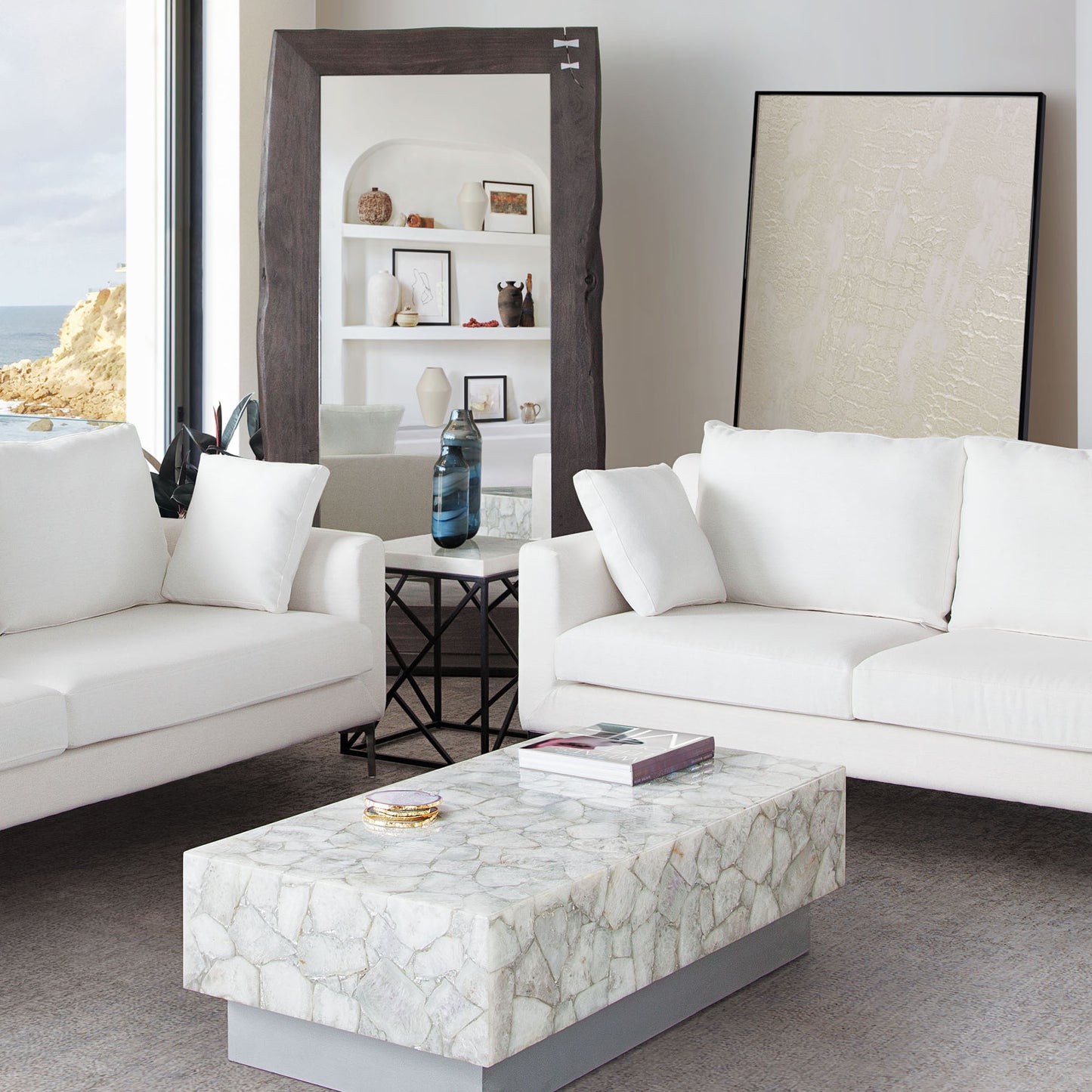 Gemini Genuine White Quartz Coffee Table