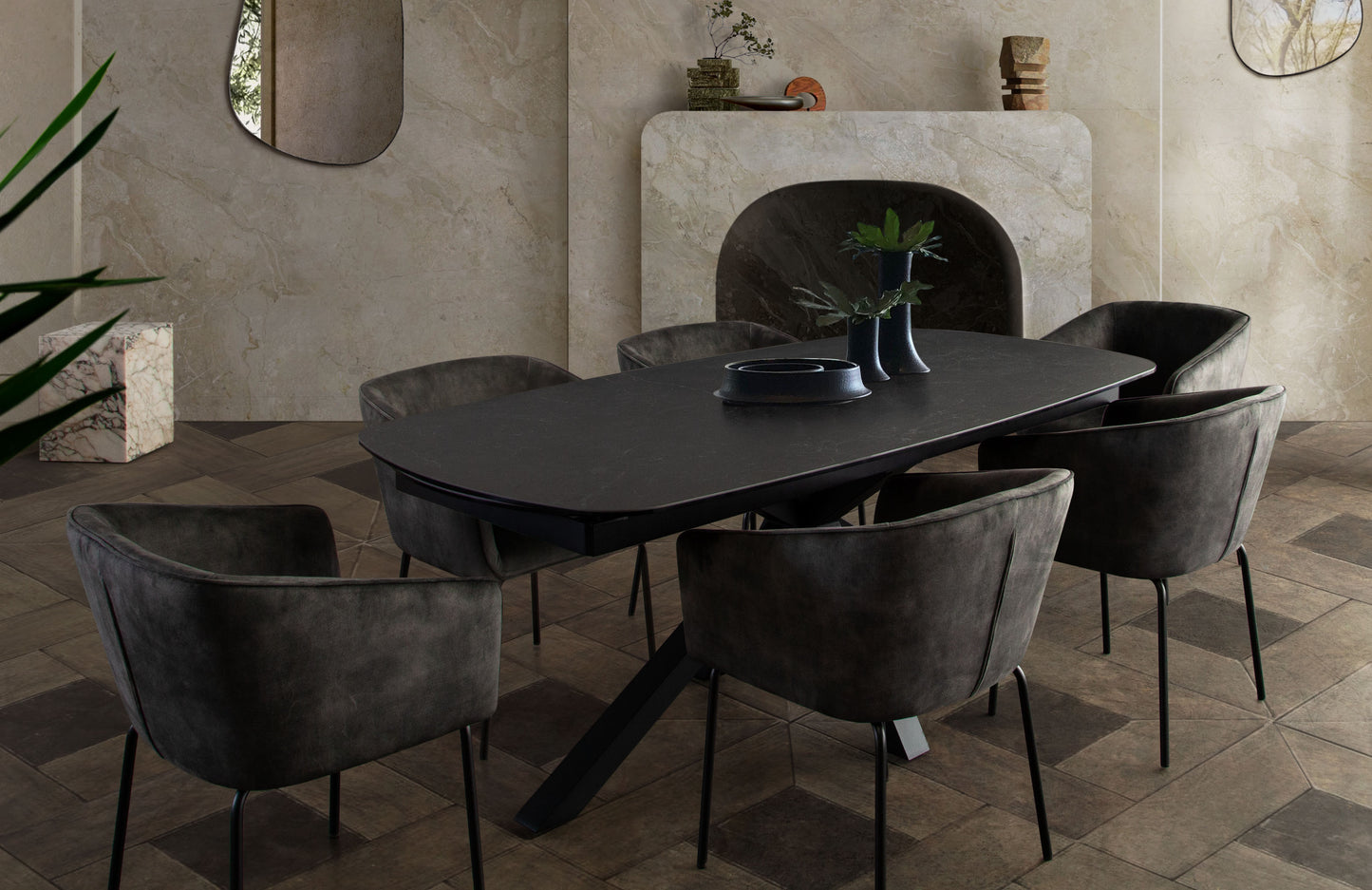 Onyx Extension Dining Table By Diamond Sofa