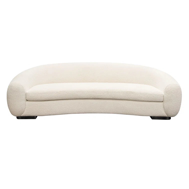 Pascal 97'' Sofa in Bone Boucle Textured Fabric