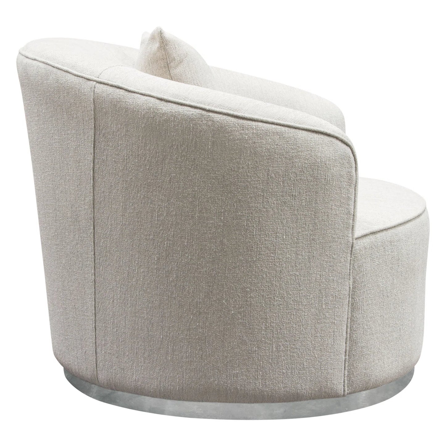 Raven Upholstered Armchair in Light Cream Fabric or Black Velvet w/Brushed Silver Accent Trim