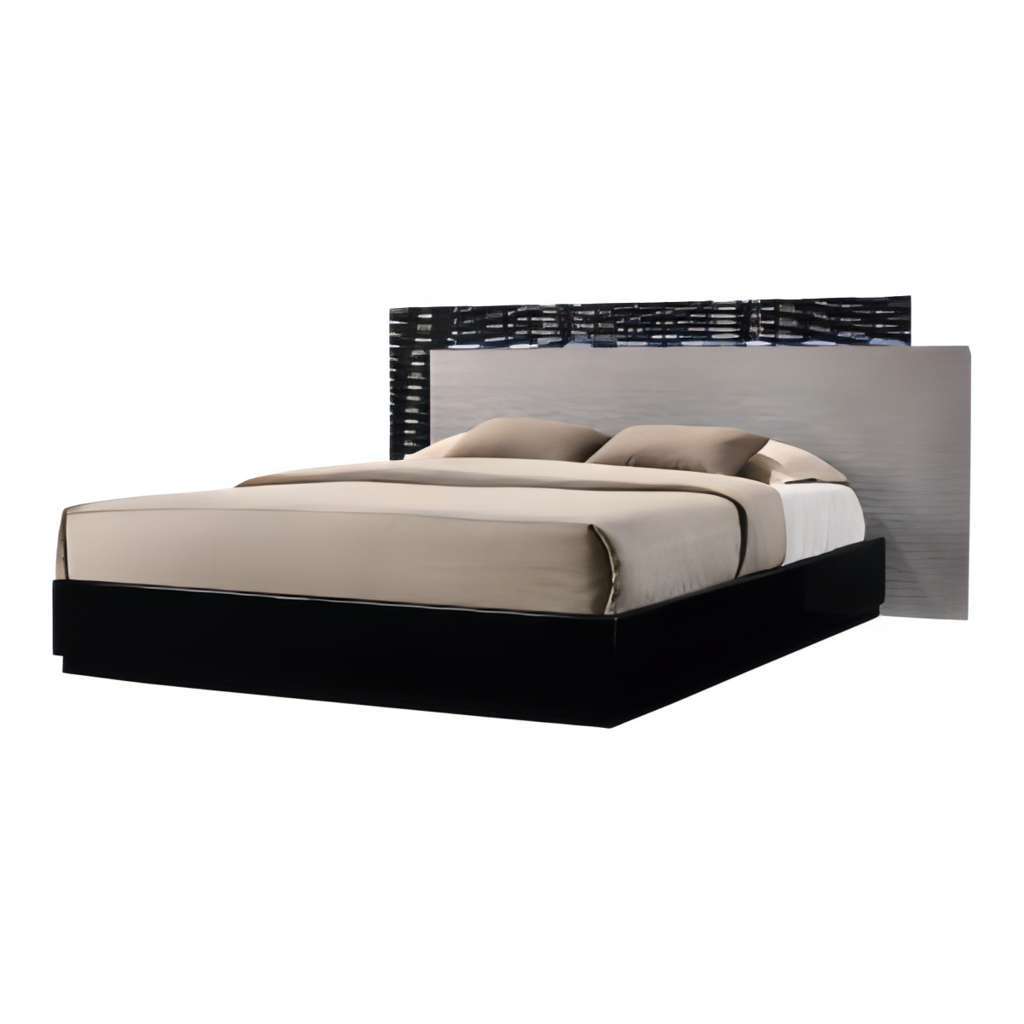 Romania 5-Piece Black/Gray Modern Bedroom Queen Set