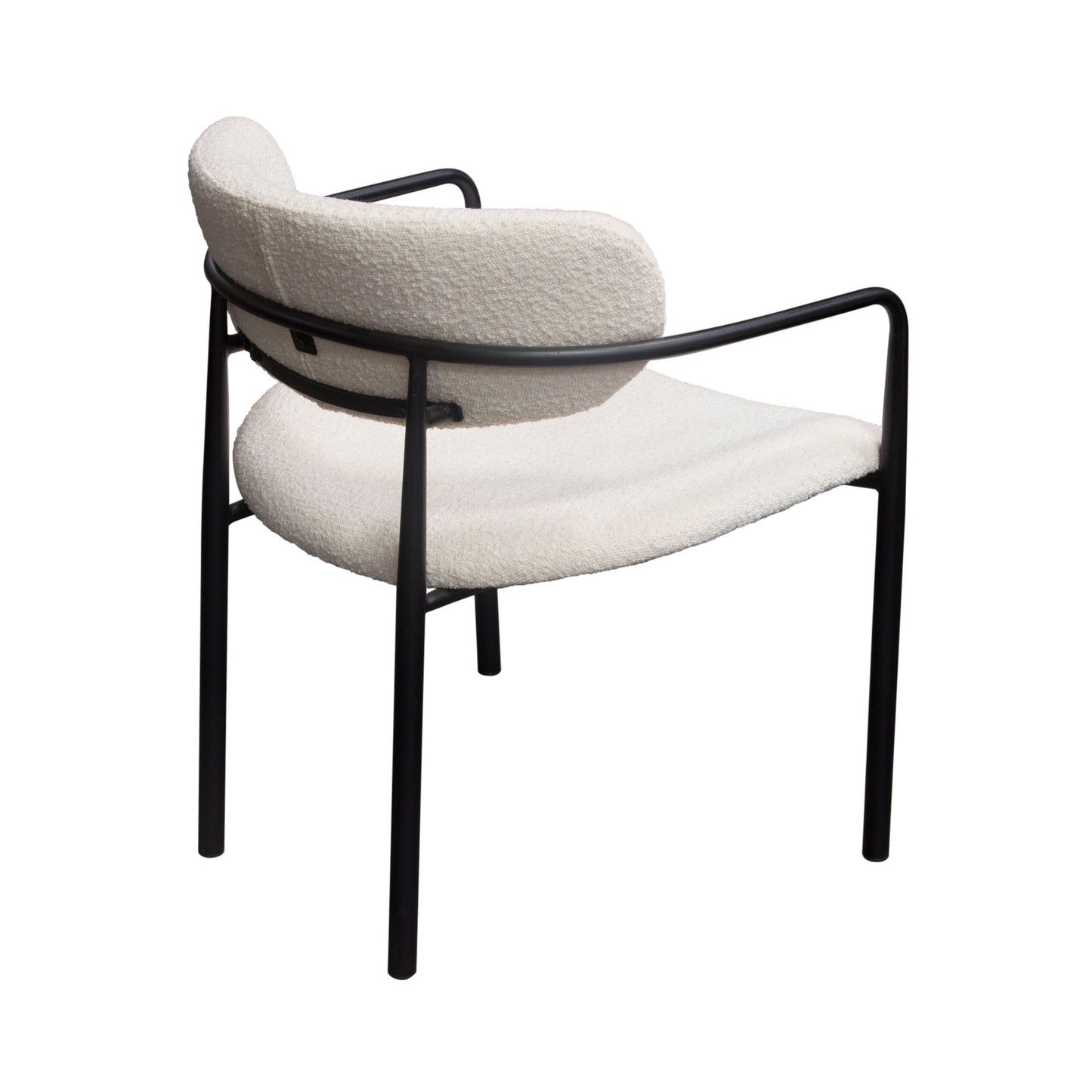 Skyler Dining Chair in Ivory Boucle & Black Metal