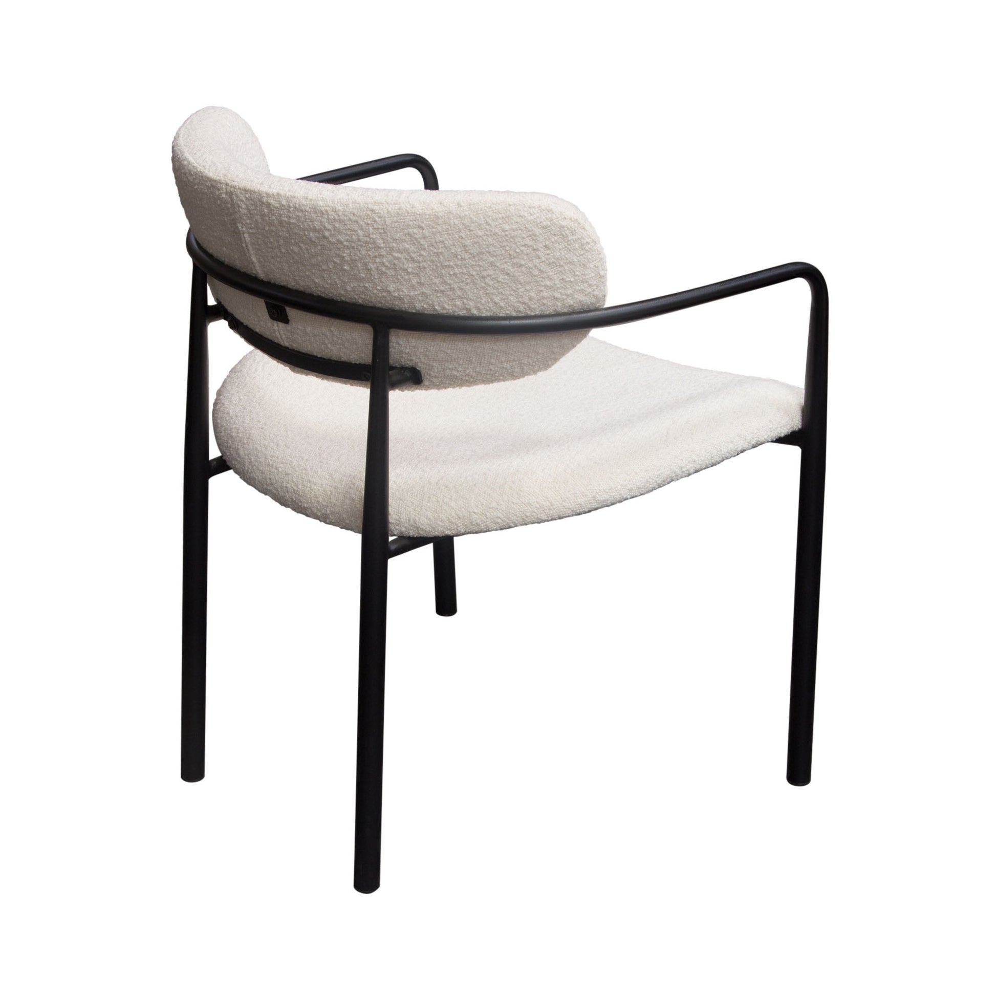 Skyler Dining Chair in Ivory Boucle & Black Metal