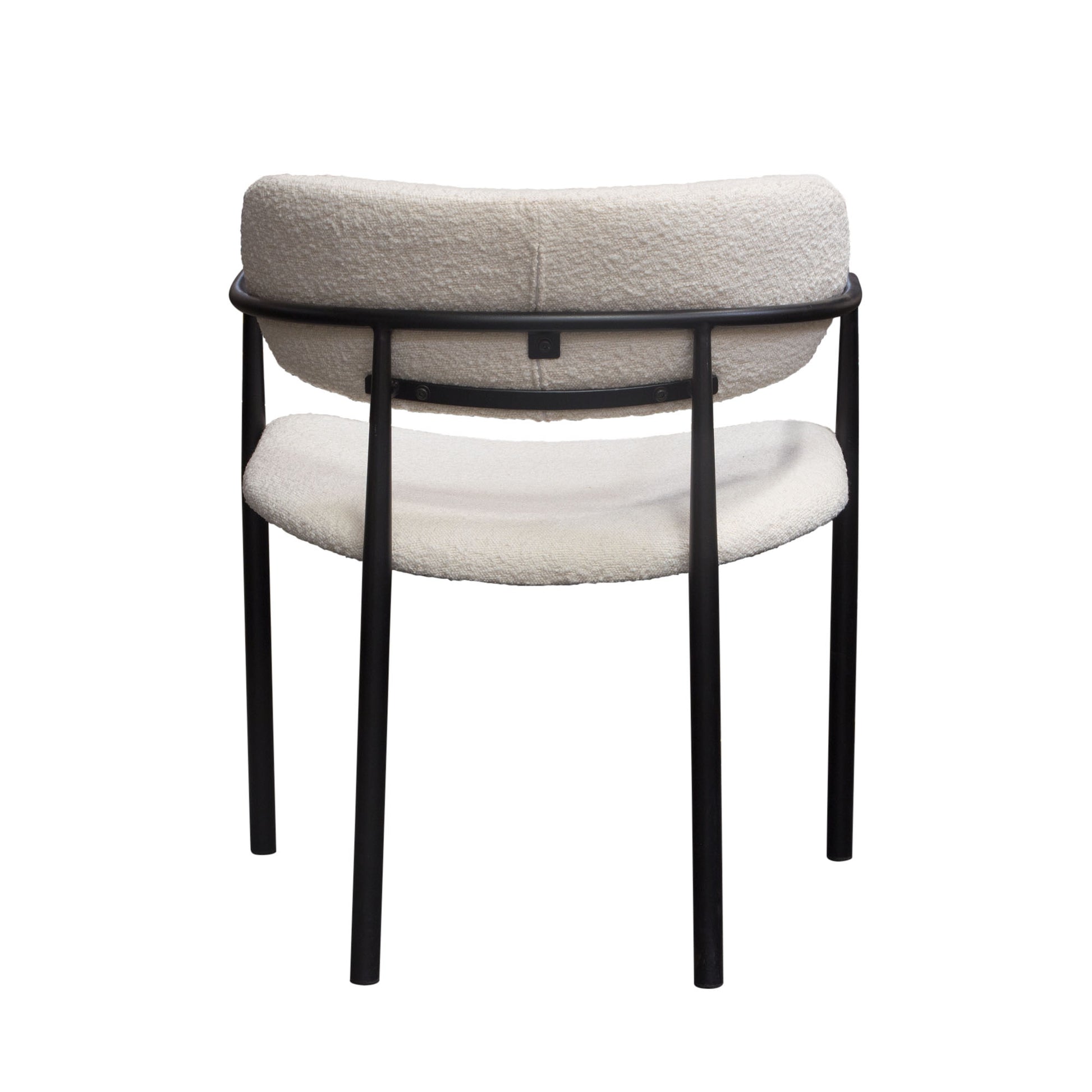 Skyler Dining Chair in Ivory Boucle & Black Metal
