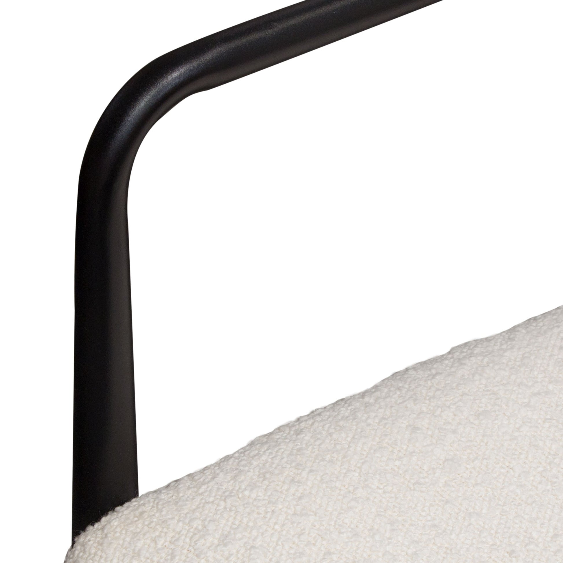 Skyler Dining Chair in Ivory Boucle & Black Metal
