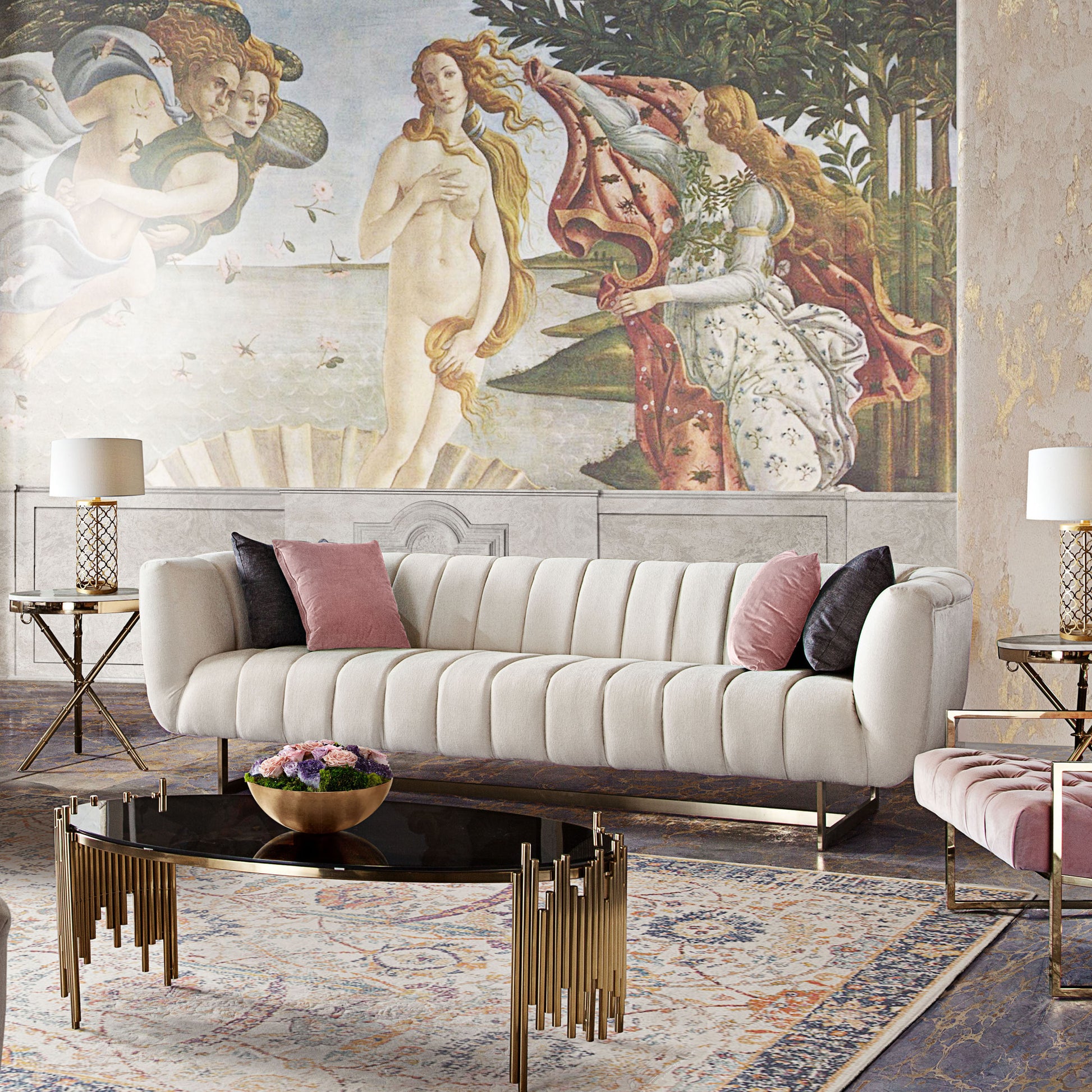 Venus 98'' Upholstered Sofa