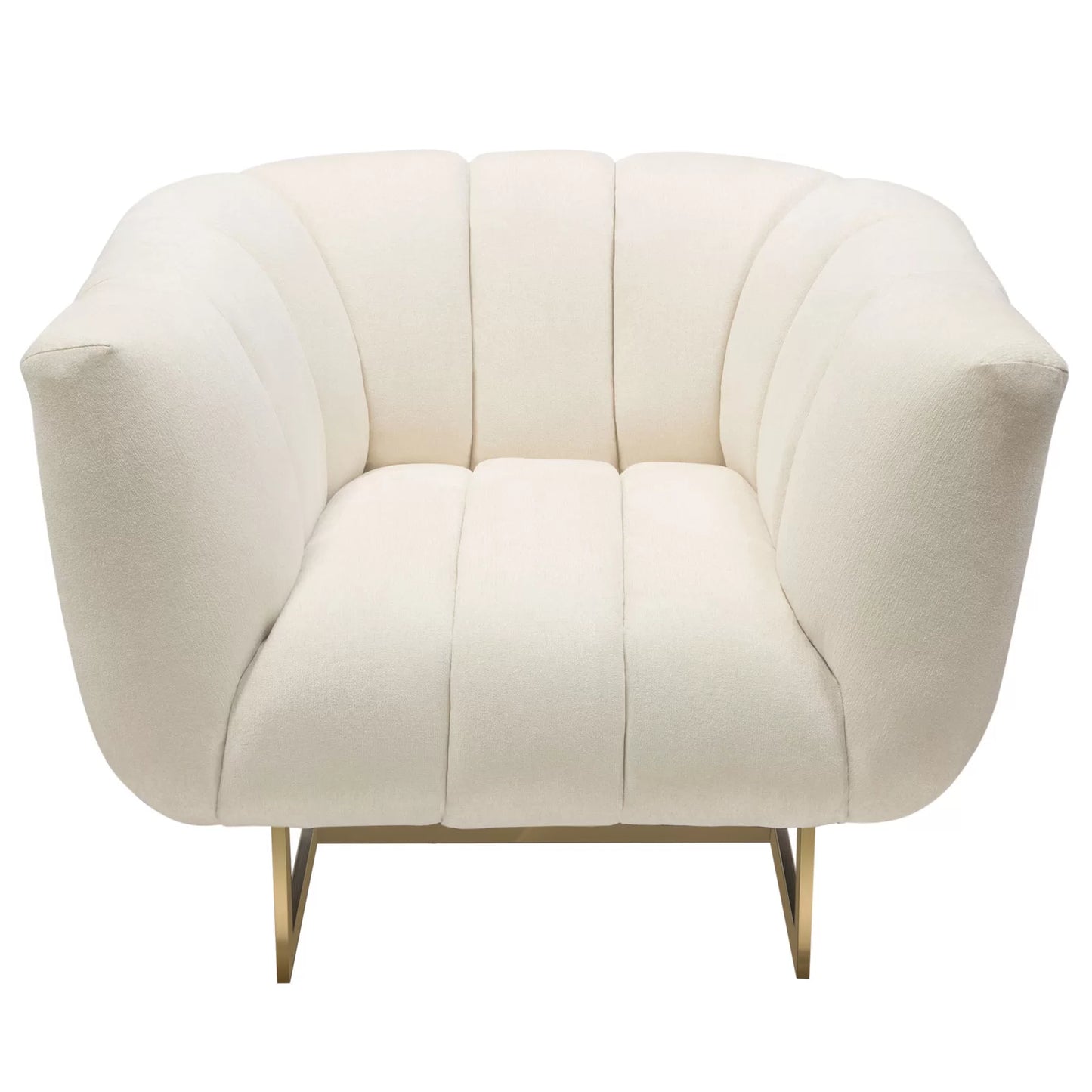 Venus 35" Wide Upholstered Armchair with Gold Finished Metal Legs
