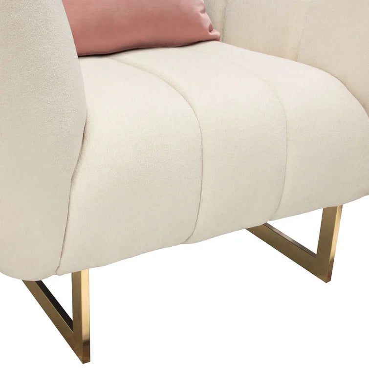 Venus 35" Wide Upholstered Armchair with Gold Finished Metal Legs