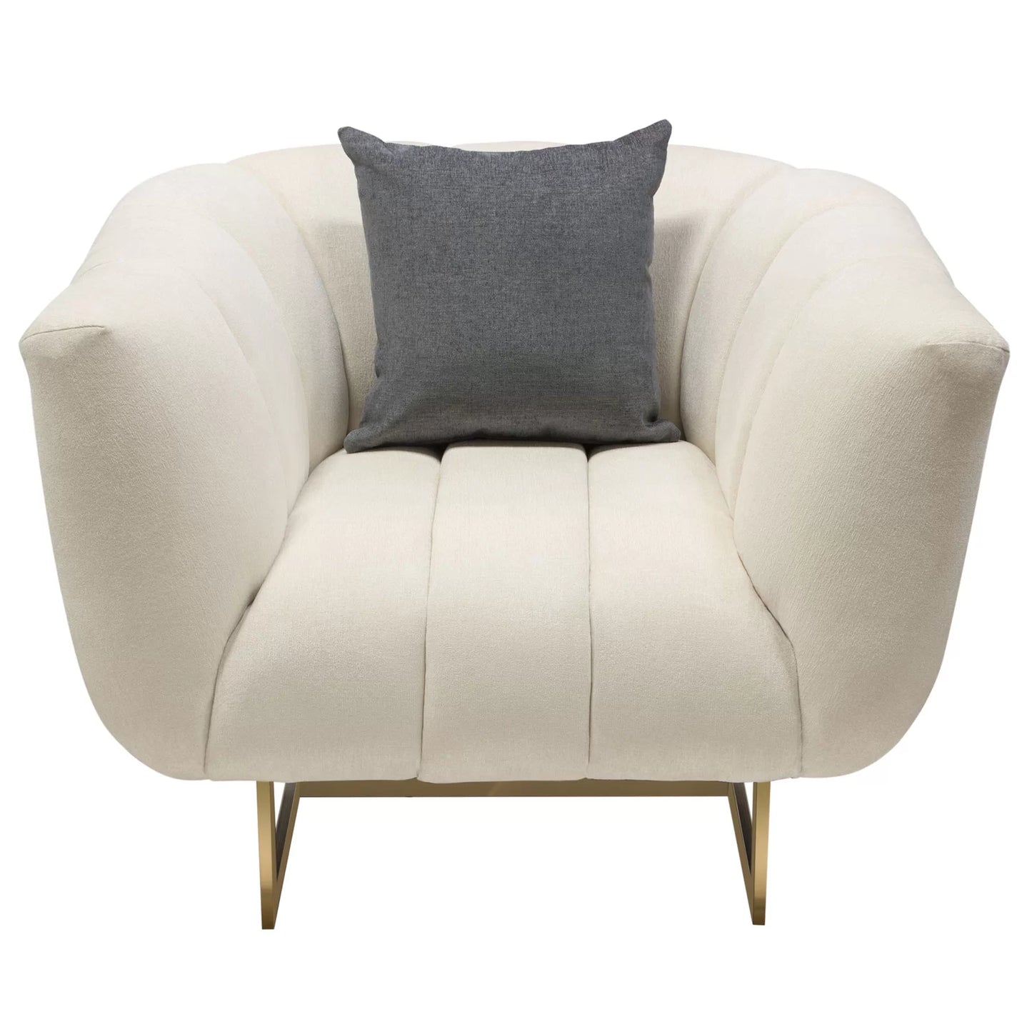 Venus 35" Wide Upholstered Armchair with Gold Finished Metal Legs