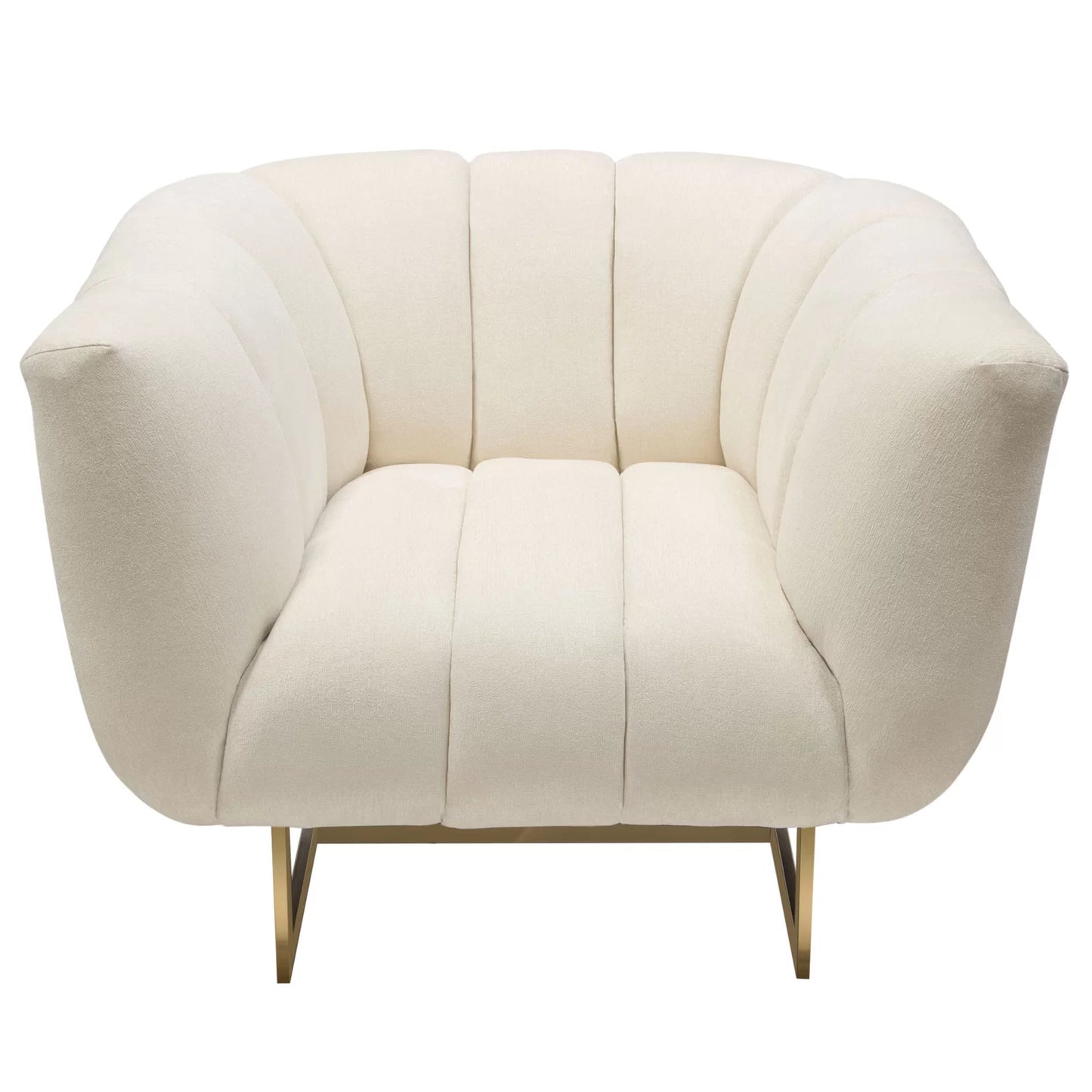 Venus 35" Wide Upholstered Armchair with Gold Finished Metal Legs