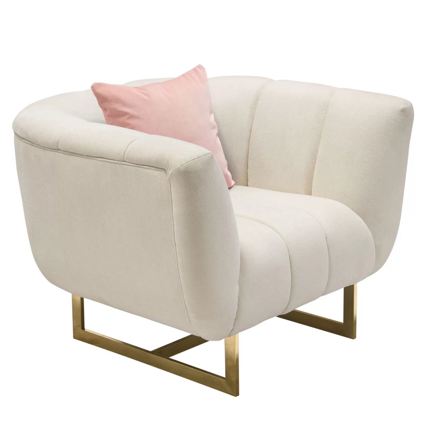 Venus 35" Wide Upholstered Armchair with Gold Finished Metal Legs