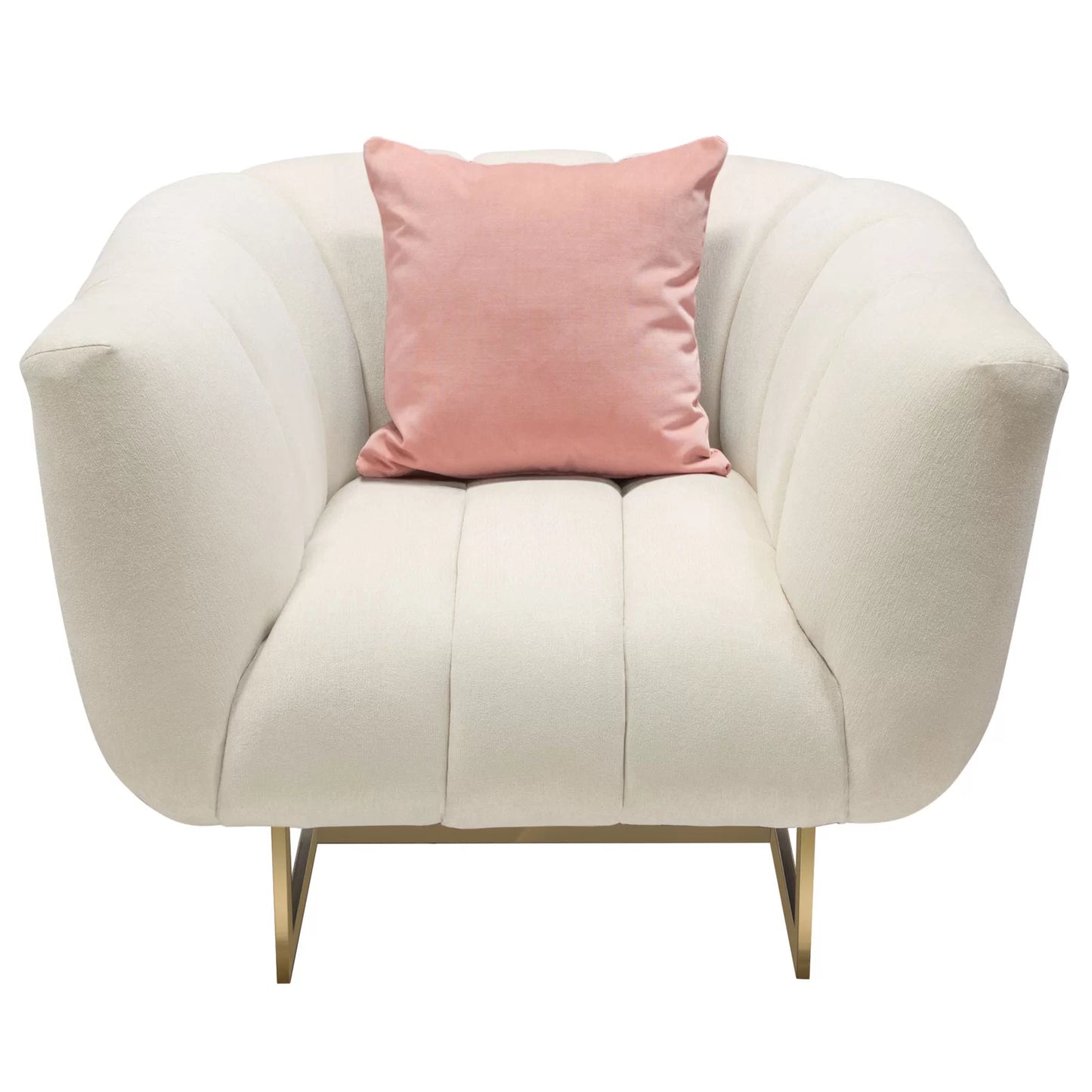 Venus 35" Wide Upholstered Armchair with Gold Finished Metal Legs