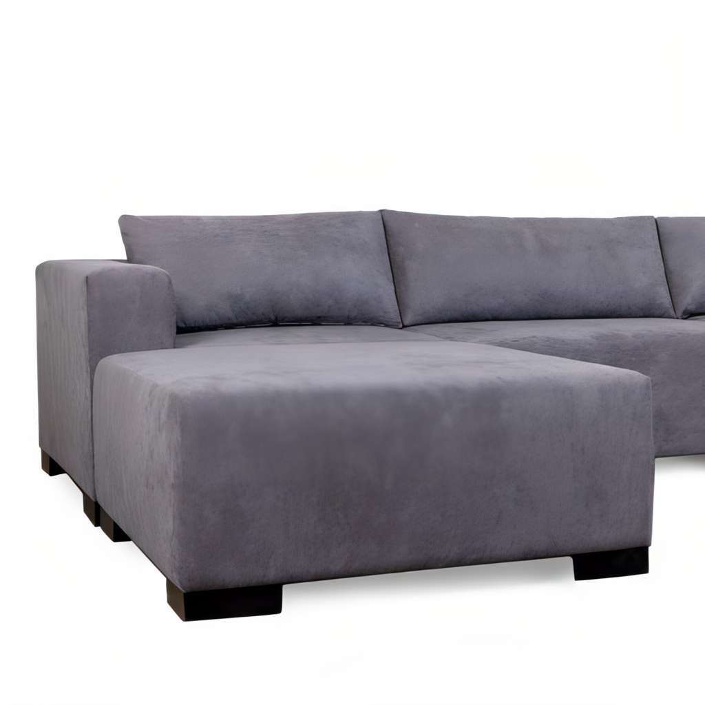 Luxurious Grey Fabric 4 Piece Sectional