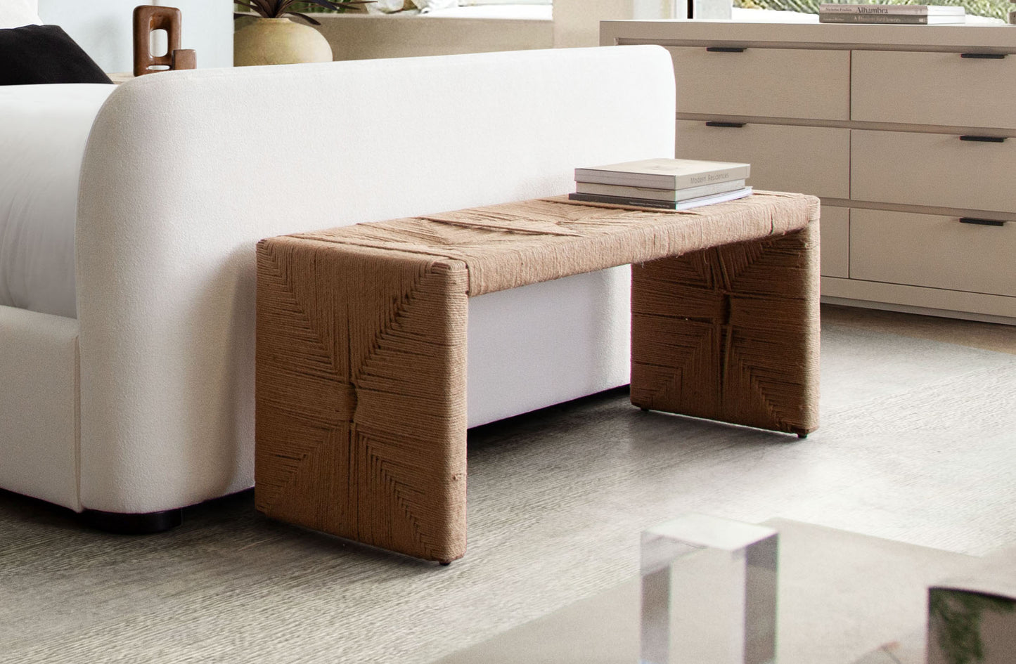 Nara Wishbone Woven Chair and Bench By Diamond Sofa
